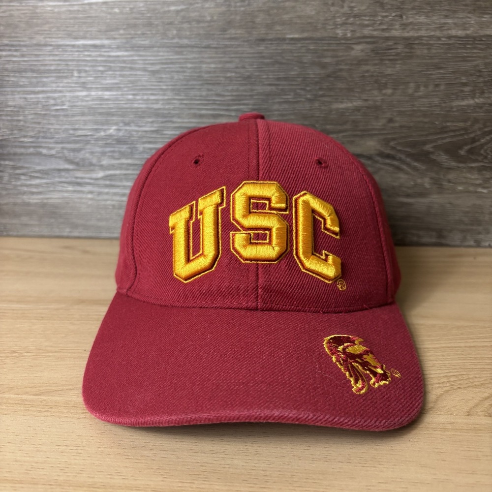 USC Trojans Hat Cap Strap Back Red Yellow NCAA Football College Mens Embroidered